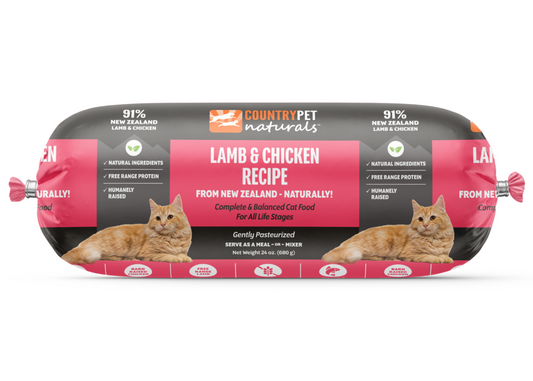 Lamb & Chicken Cat Food 1.5lb Frozen Roll - Single Roll