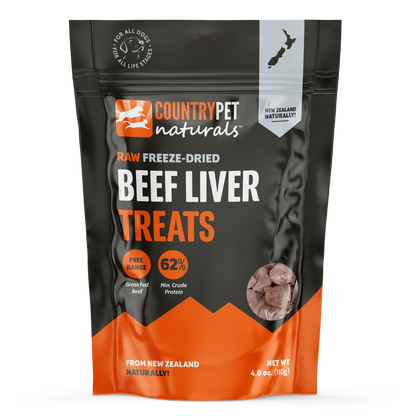 New Zealand Raw Freeze-Dried Beef Liver Treat Case (6 x 4oz Bags)