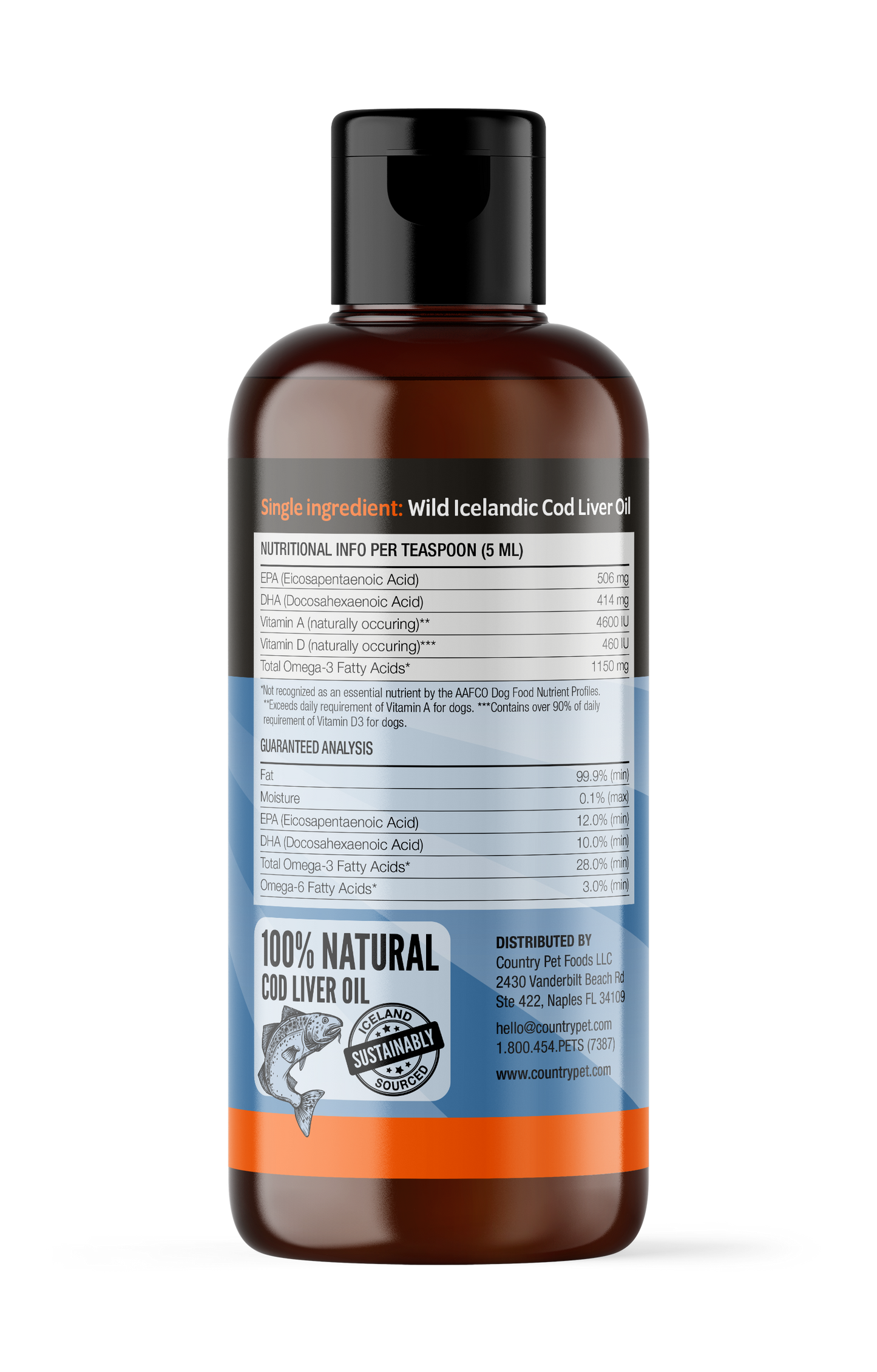 Pure Wild-Caught Cod Liver Oil 8 oz