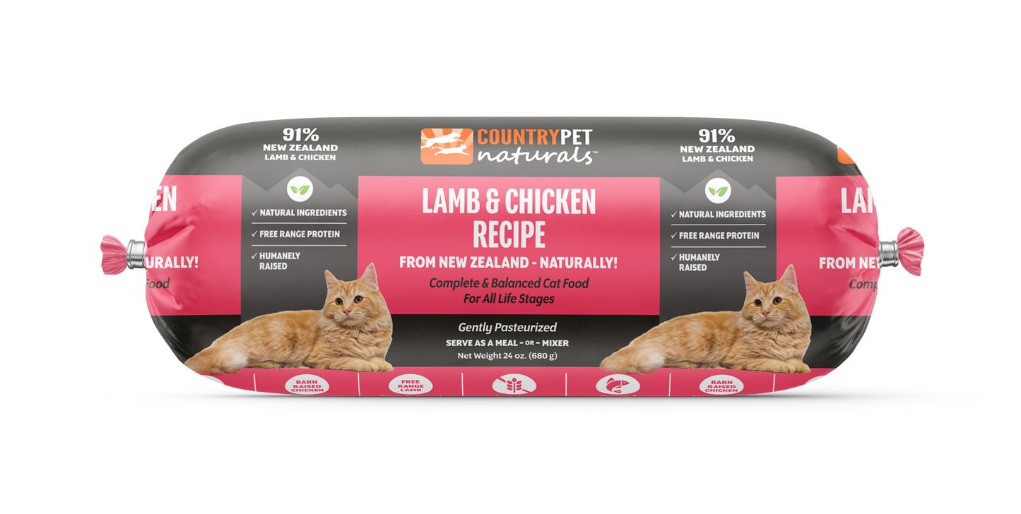 Lamb & Chicken Cat Food 1.5lb Frozen Rolls - Case of 8
