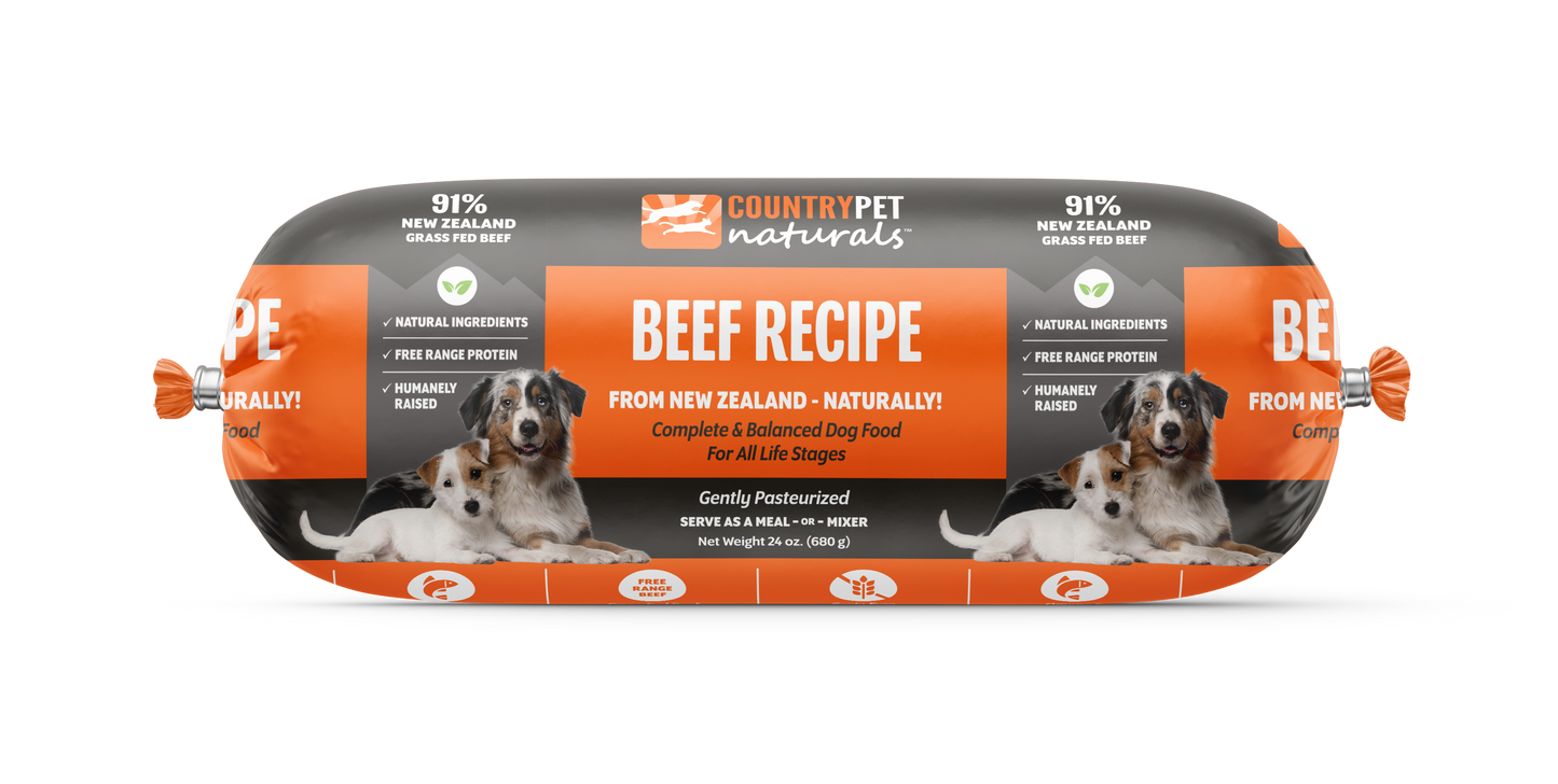 Beef Dog Food 1.5lb Frozen Rolls - Case of 8