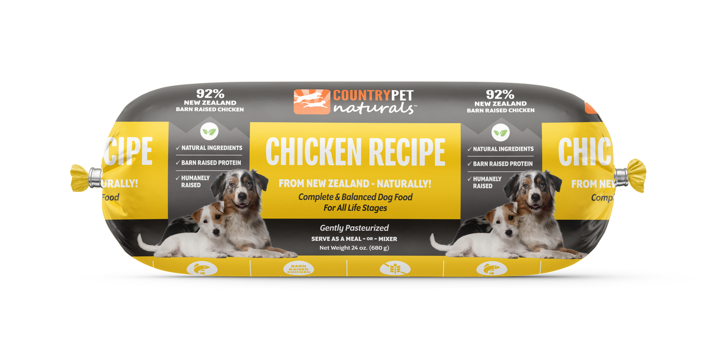 CountryPet Naturals™ New Zealand Chicken Recipe Dog Food Rolls (8 x 1.5 lb Case)