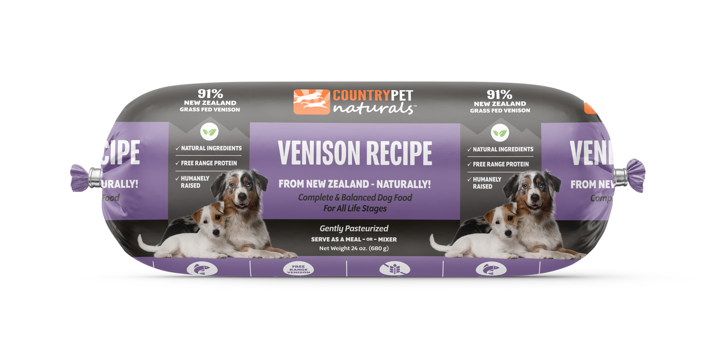 CountryPet Naturals™ New Zealand Venison Recipe Dog Food Rolls (Single Roll)