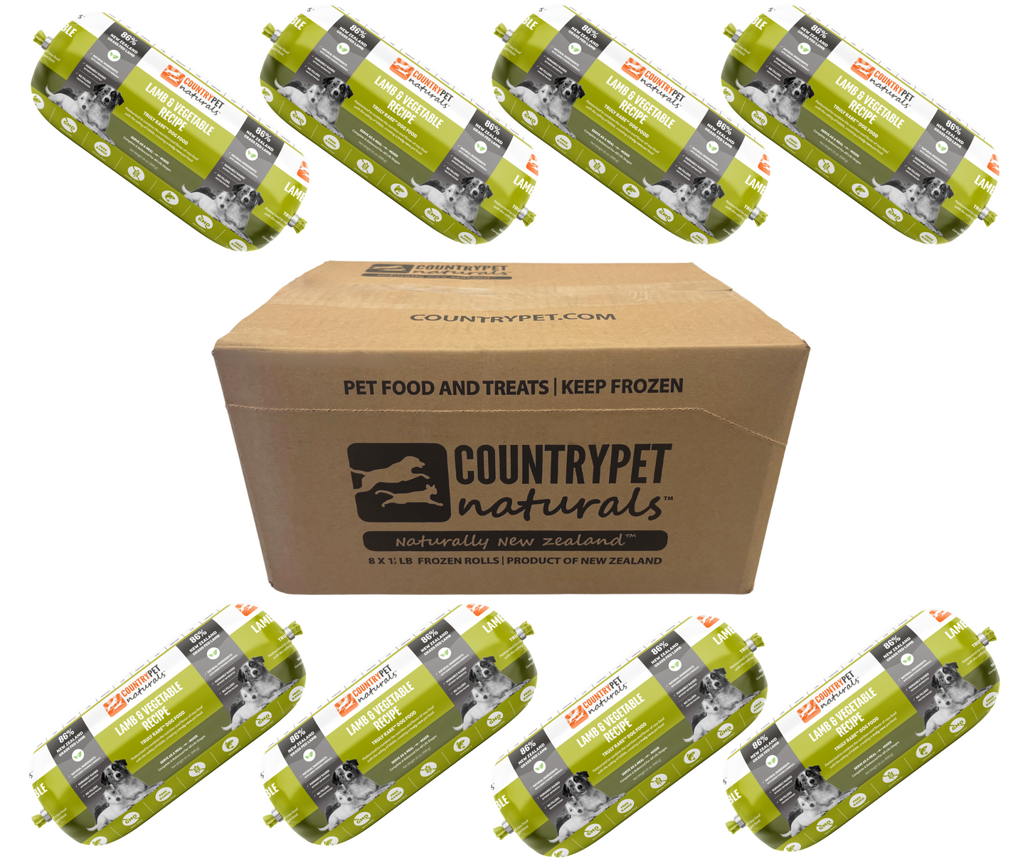 Lamb & Vegetable Rolls 1.5lb Frozen Rolls Case of 8