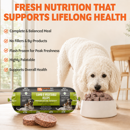 New Zealand Grass-Fed Lamb & Vegetable Frozen Dog Food - 1.5lb (8 rolls/case)