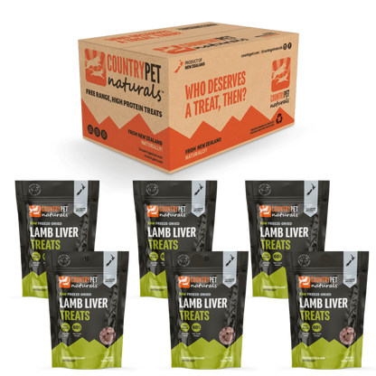 New Zealand Raw Freeze-Dried Lamb Liver Treat Case (6 Bags)