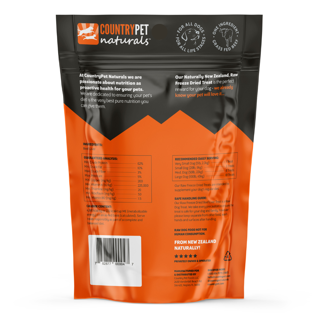 Beef Liver Raw Freeze Dried - 4oz bag