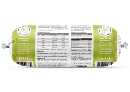 Lamb & Vege 1.5lb Frozen Dog Rolls Single Roll-Currently Unavailable