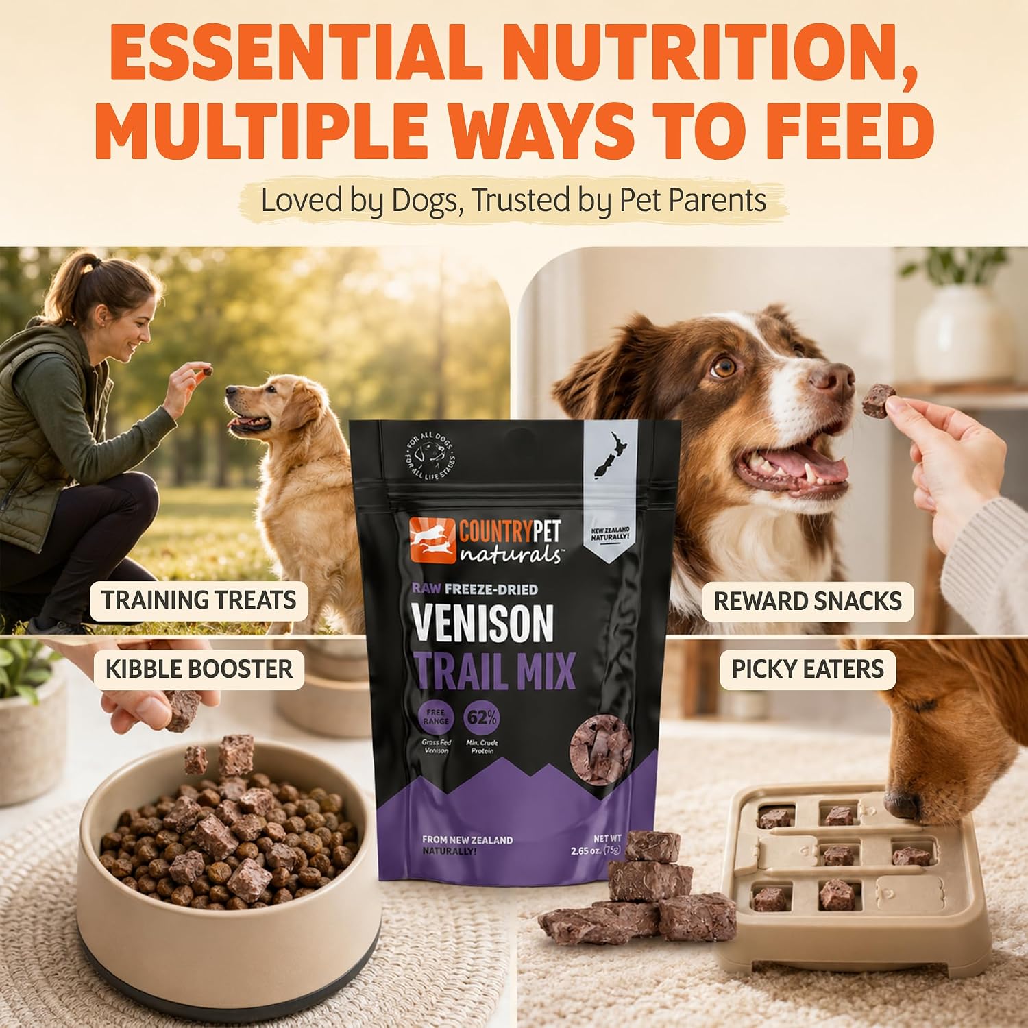 Venison Organs Treat Case (6 x 2.65oz Bags) – CountryPet Naturals
