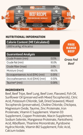 New Zealand Beef Recipe Dog Food TP (1 Roll)
