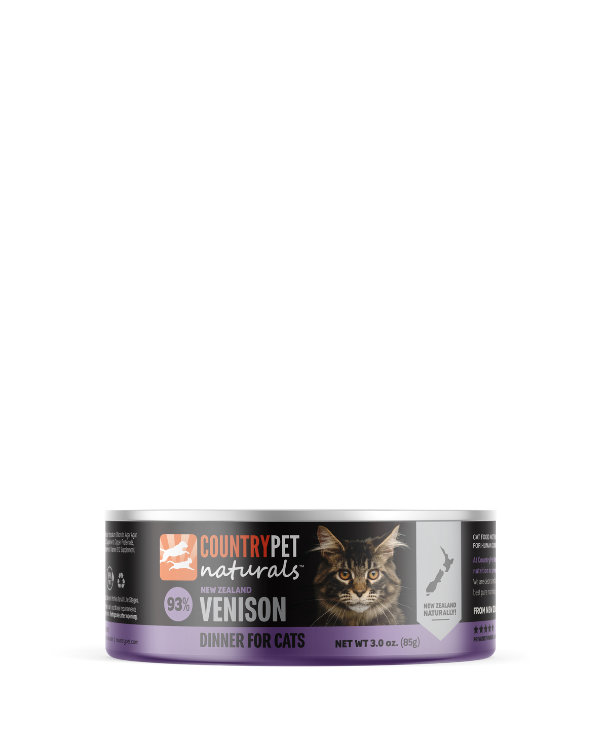Venison Cat Food 3oz Cans - Tray of 18 Cans – CountryPet Naturals