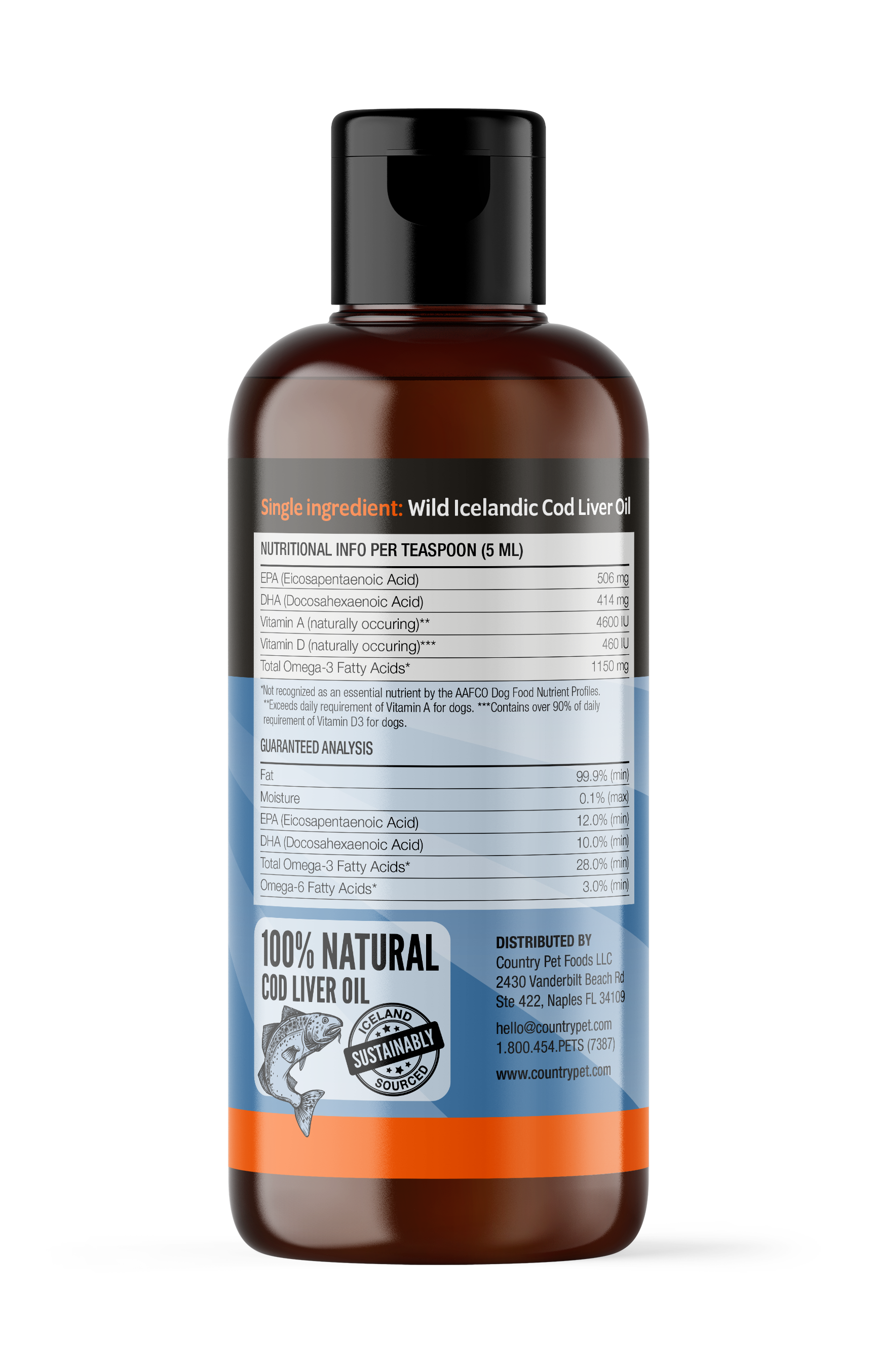 100% Icelandic Wild-Caught Cod Liver Oil 8 oz