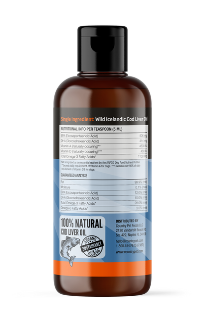 Pure Wild-Caught Cod Liver Oil 8 oz