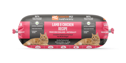 Lamb & Chicken Cat Food 1.5lb Frozen Rolls - Case of 8
