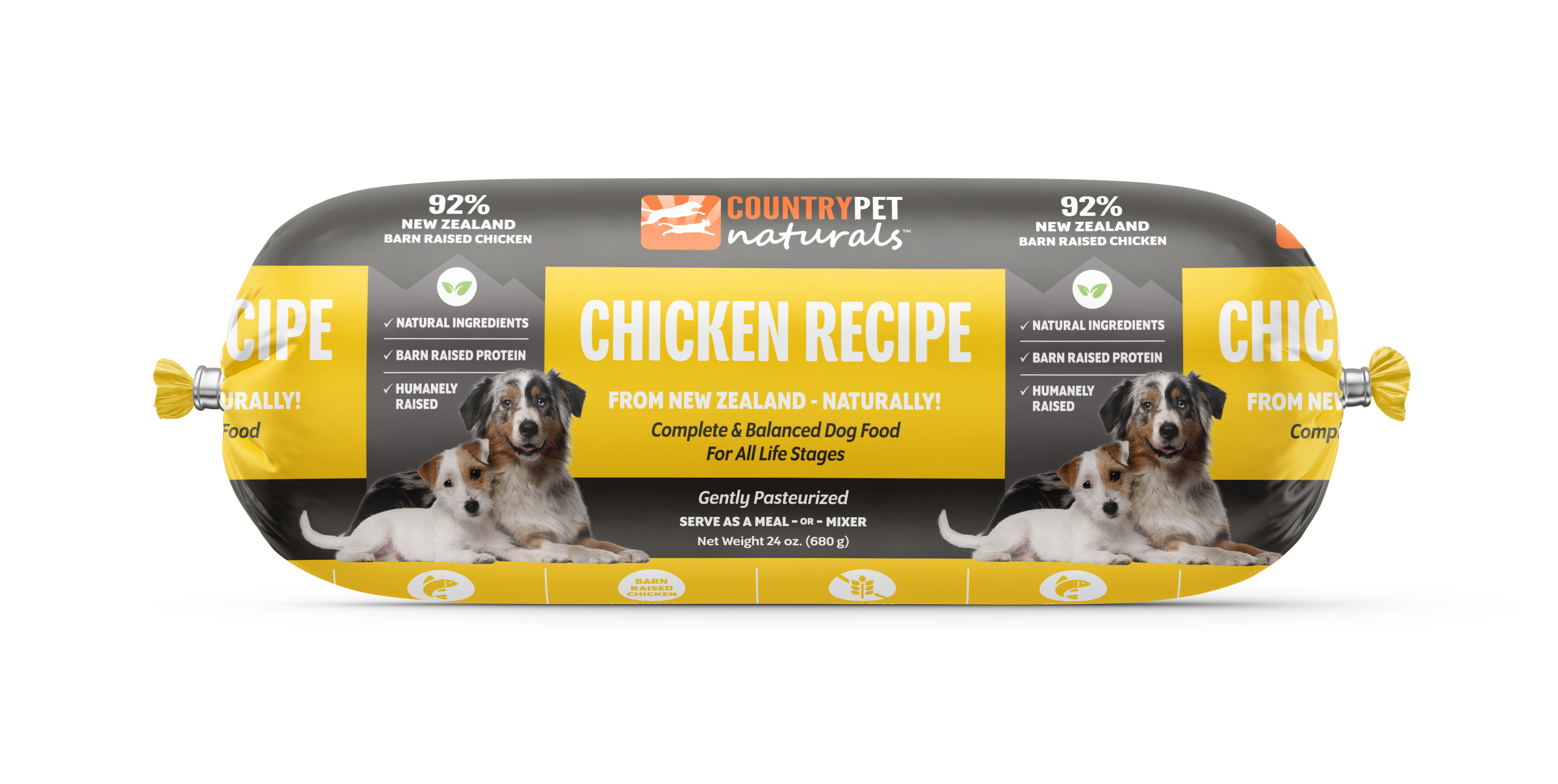 CountryPet Naturals™ New Zealand Chicken Recipe Dog Food Rolls (8 x 1.5 lb Case)