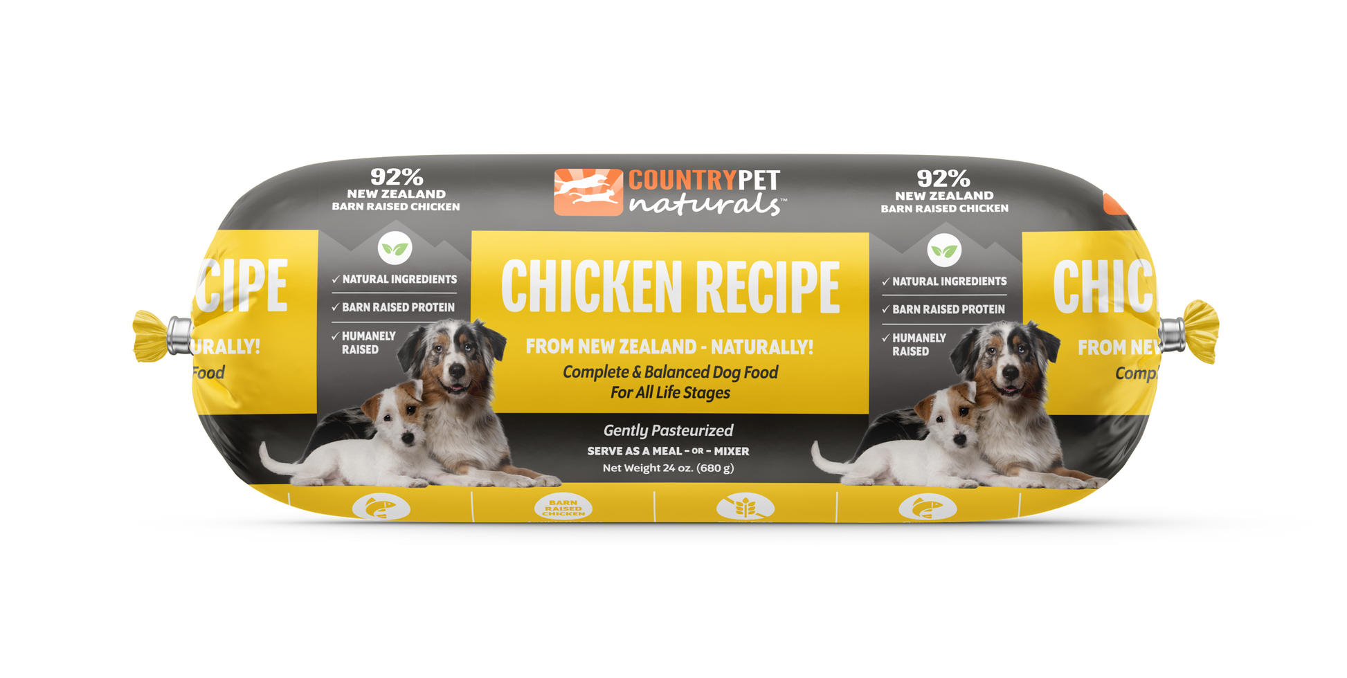 Chicken Dog Food 1.5lb Frozen Rolls Case of 8 Rolls 1