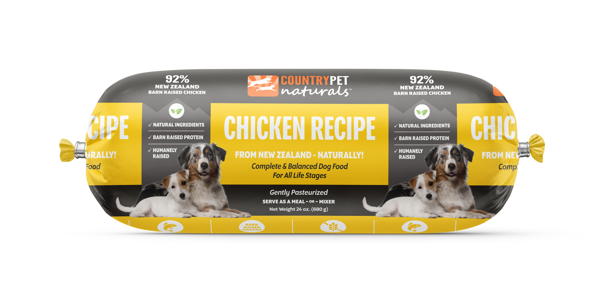 CountryPet Naturals™ New Zealand Chicken Recipe Dog Food Rolls (8 x 1.