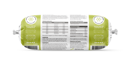 Lamb & Vege Dog Food 1.5lb Frozen Roll-Tasting Pack Single Roll