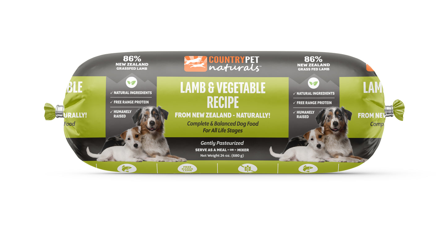 Lamb & Vege 1.5lb Frozen Dog Rolls Single Roll-Currently Unavailable