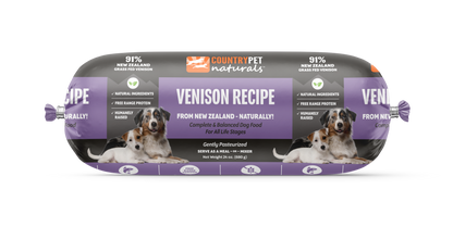 CountryPet Naturals™ New Zealand Venison Recipe Dog Food Rolls (8 x 1.5 lb Case)