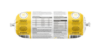 Chicken Dog Food 1.5lb Frozen Roll-Tasting Pack Single Roll