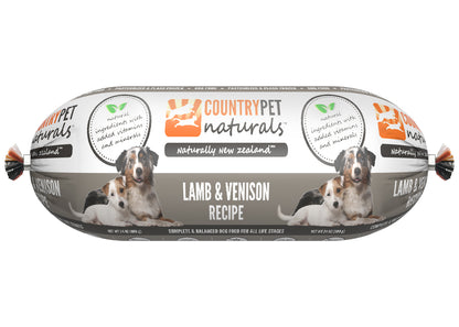 CountryPet Naturals™ New Zealand Lamb & Venison Recipe Dog Food Rolls (8 x 1.5 lb Case)
