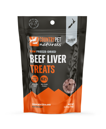 Wholesale - CountryPet Naturals - New Zealand Raw Freeze-Dried Beef Liver Treats (case of 6 x 4oz)