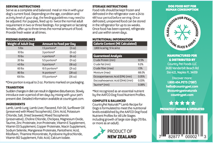 Lamb Dog Food 1.5lb Frozen Rolls - Case of 8 Rolls