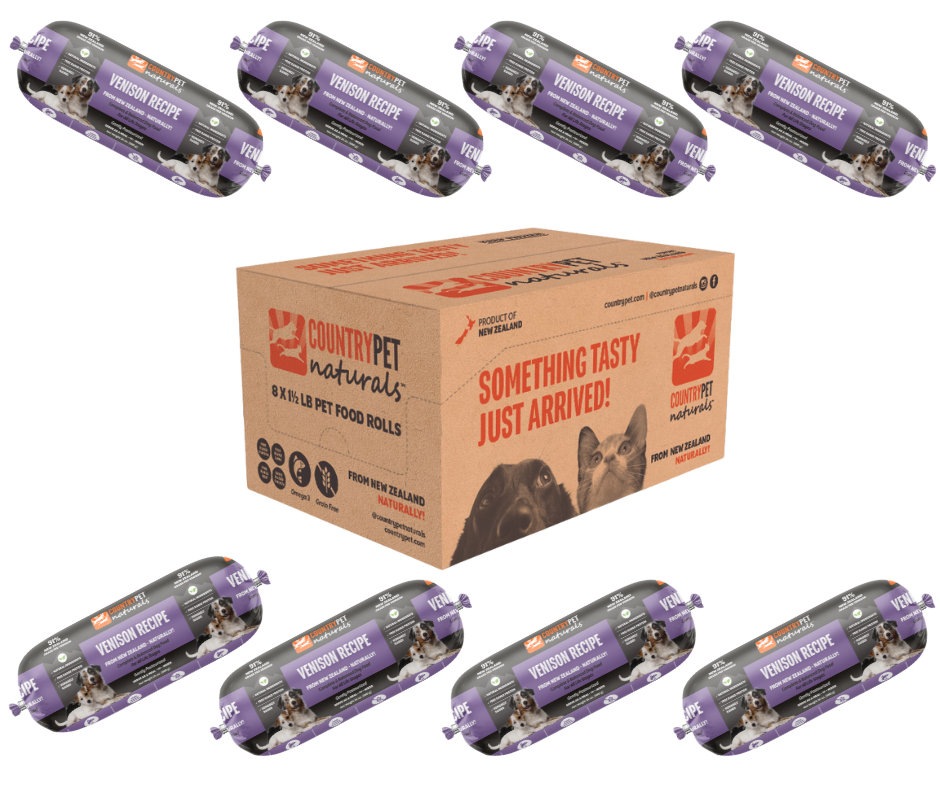 Venison Dog Food 1.5lb Frozen Rolls Case of 8 Rolls 1