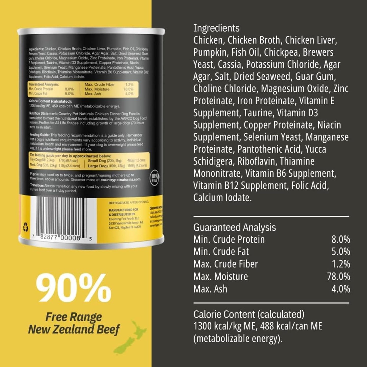 Chicken Dog Food 13oz Cans - Tray of 9 Cans