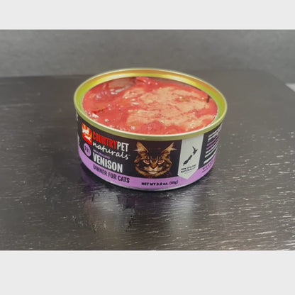 Venison Cat Food 3oz Cans - Tray of 18 Cans