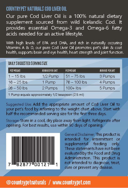 Pure Wild-Caught Cod Liver Oil - 16oz