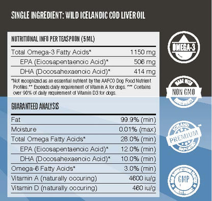 Pure Wild-Caught Cod Liver Oil - 16oz
